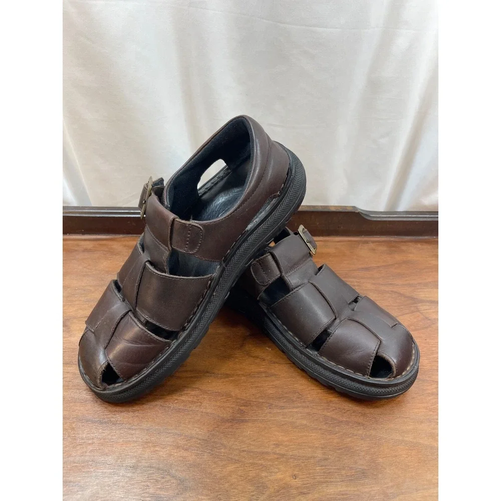 Fisherman Skechers Men's Size 11 Sandals Brown Leather Uppers Style 7411 Clean